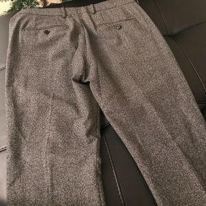 Black and Grey Express Photograph Wool Dress Pant